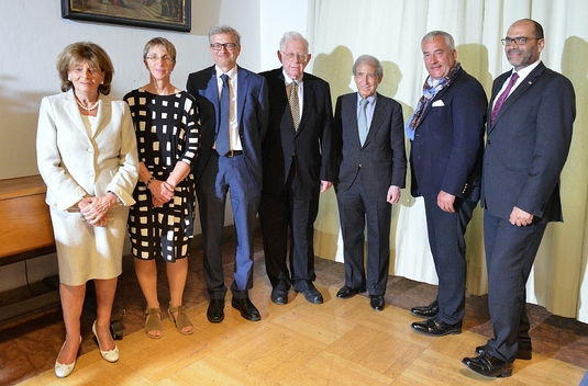 Charlotte Knobloch, Barbara Conradt, Michael Brenner, Shlomo Avineri, Shlomo Ben-Ami, Ludwig Spaenle, Dan Shaham  (v.l.n.r.)